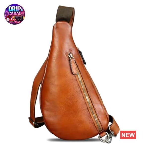 Genuine Leather Crossbody Sling Backpack for Travel Hiking main image 6